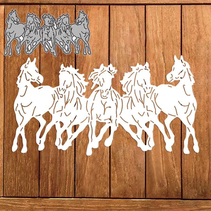 

Running Horses Metal Cutting Dies DIY Crafts Card Album Making Scrapbooking Stencil New Die Cuts 2022