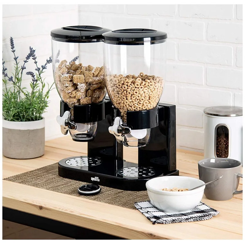 Double Head Cereal Machine Cereal Bucket Food Can Household Daily Use Double Cup Separator Kitchen Gadgets