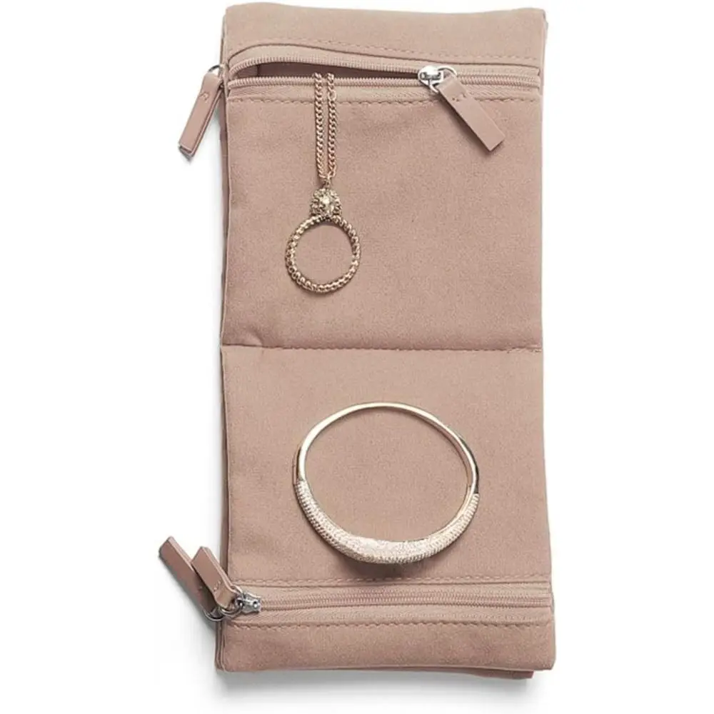 New Velvet Jewelry Organizer Book Design Foldable Jewelry Storage Book with zipper Soft Storage Bag for Rings//Earrings