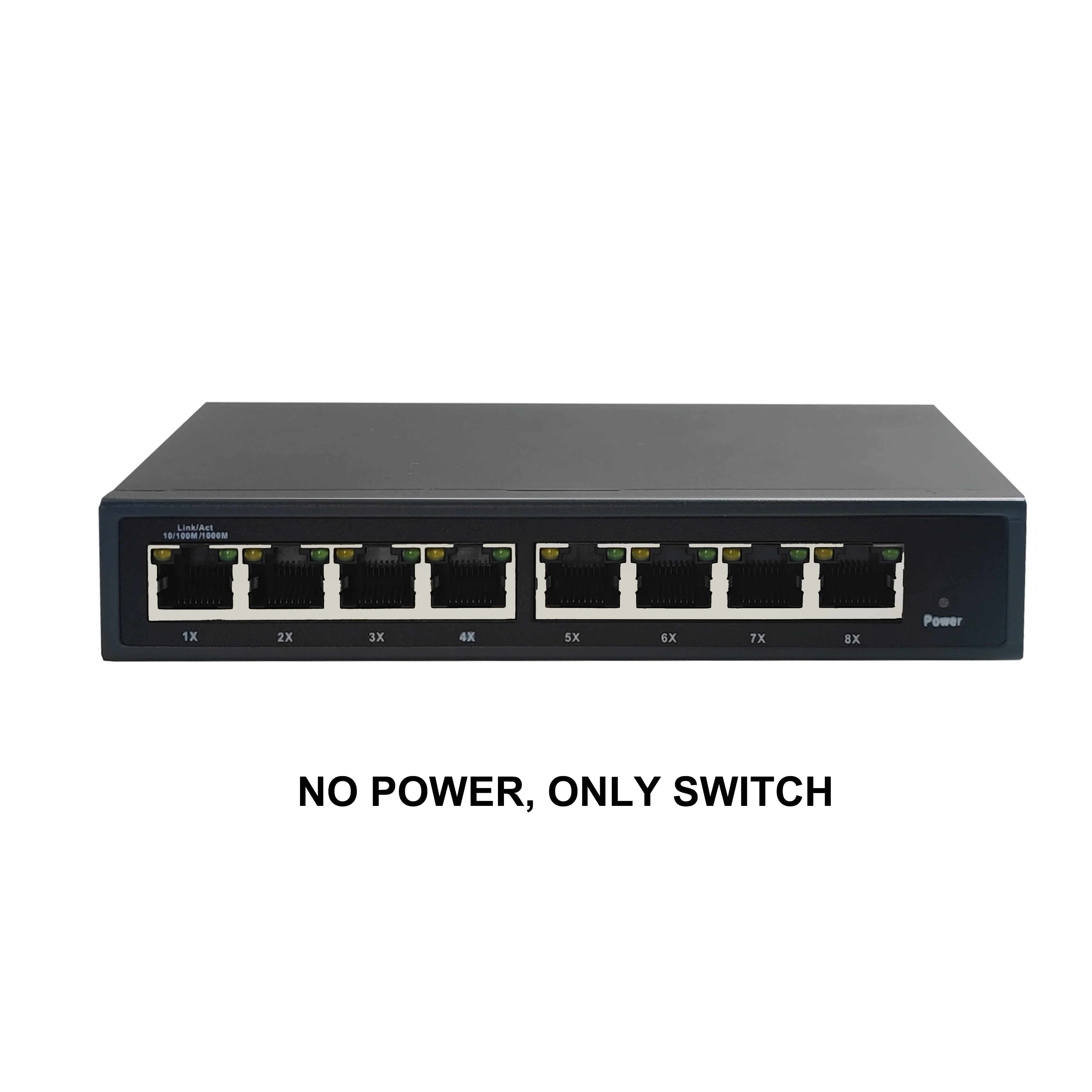 비표준 24V 8포트 기가비트, 비제어 PoE 스위치(전원 없음, 100W, 120W 옵션)