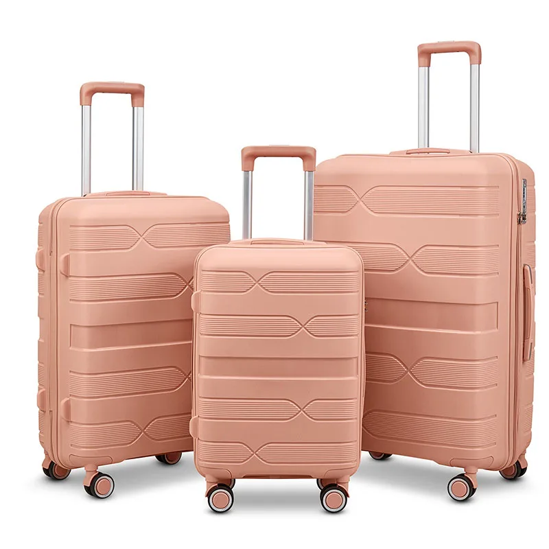 New 3PCS Pp Luggage Case Gift Password Suitcase 20/24/28 Inch Universal Wheel Boarding Check-In Bag