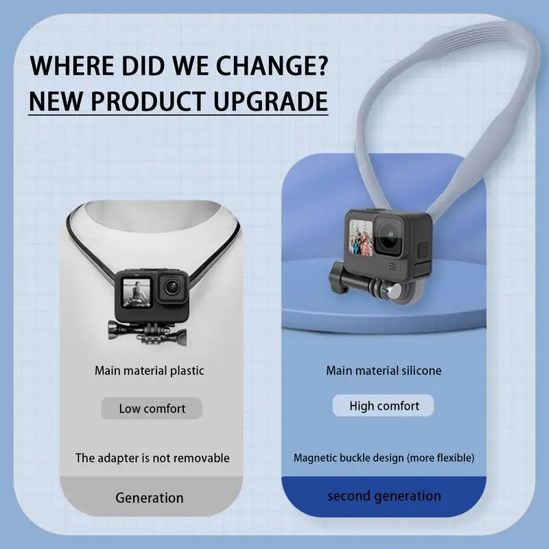 Phone Holder Around Neck Magnetic Silicone Neck Tripods Chest Mount Video Recording Cell Phone Neck Holder Chest Stand For