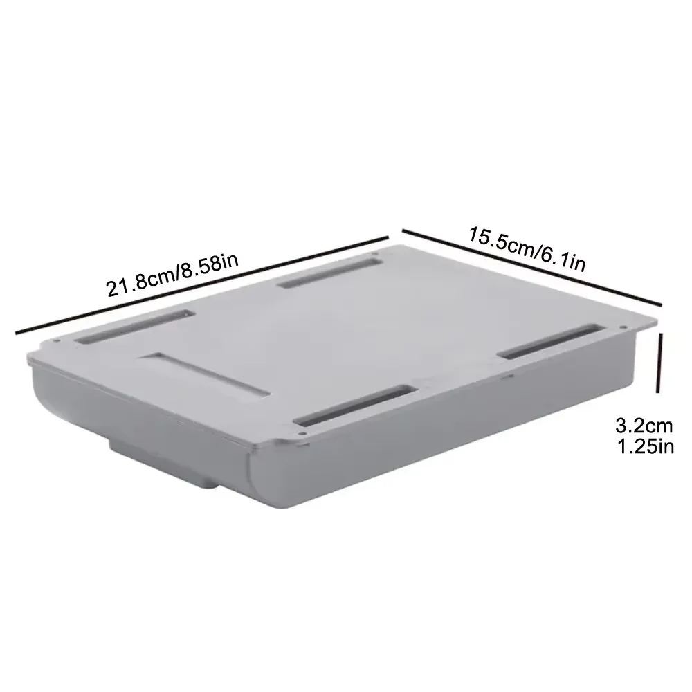 White Self-Adhesive Under-Desk Hidden Storage Drawer Box