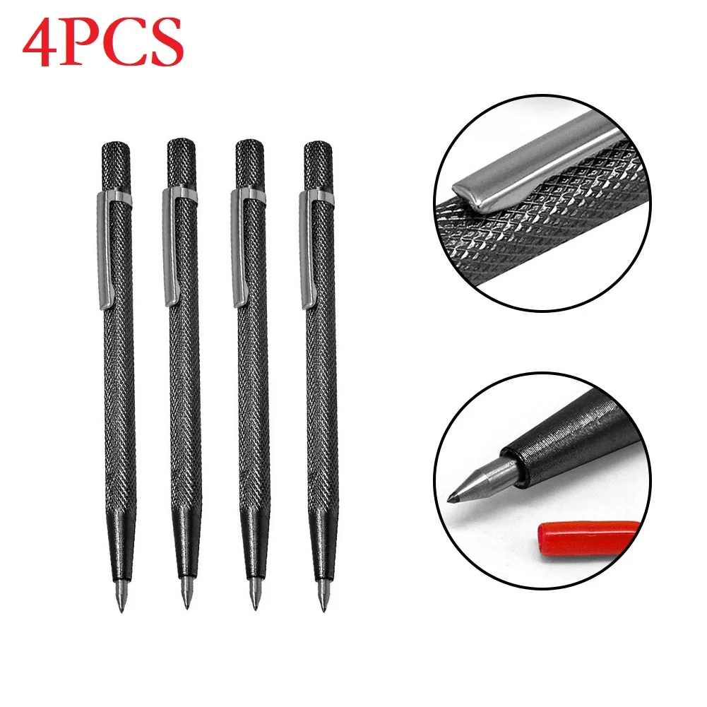 

4Pcs Tungsten Carbide Tip Scriber Pen Metal Tile Cutting Pen For Ceramic Wood Carving Scribing Construction Marking Tools