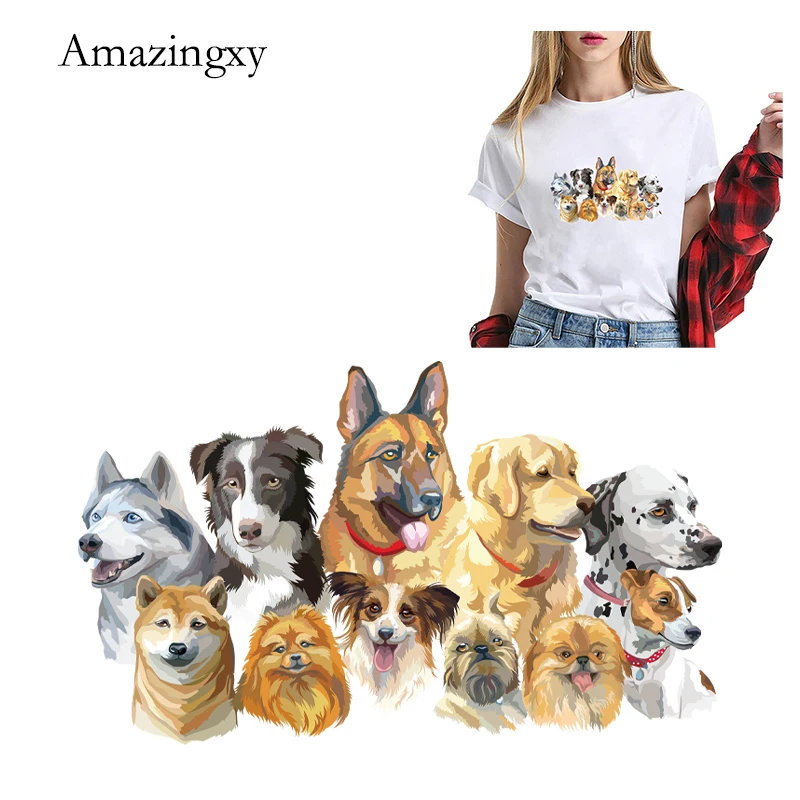 Border Collie animals stickers Flowers Ironing stickers Patches for  clothing Stickers on Clothes Thermal transfer printing