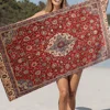 Boho Persian Rug Pattern Microfiber Printed Beach Towel Mountain Climbing Yoga Beach Swimming Running Absorbent Soft Towel 1
