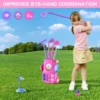 Toddler Golf Set Kids Golf Clubs with 8 Balls 4 Golf Sticks, 2 Practice Holes and a Putting Mat Toys for 3-6+Years Old Girls 4