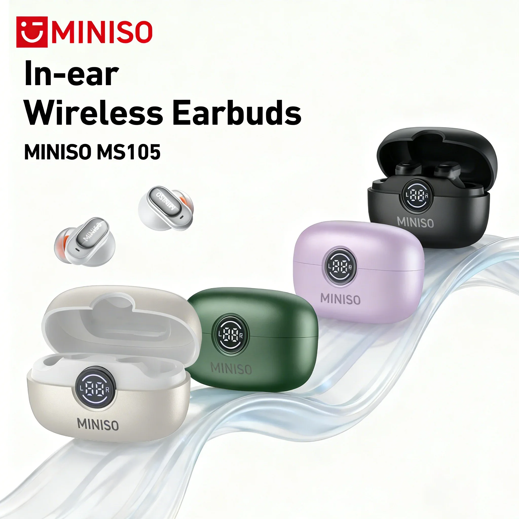 รูปสินค้า หูฟังไร้สาย MINISO MS105 นุ่มสบาย กันน้ำ IPX5