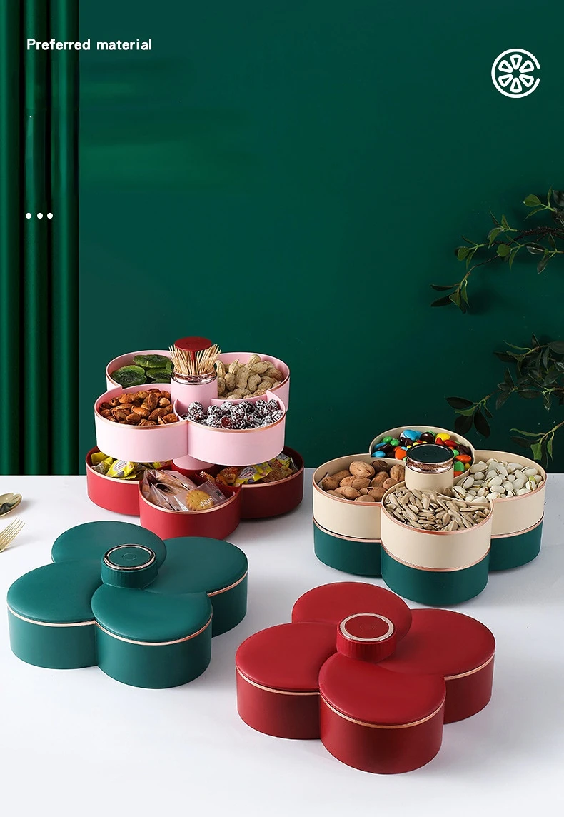 New Revolving Dryfruit Tray Candy Snack Seeds Dried Fruit Storage Box Petal 23 15.Jpg