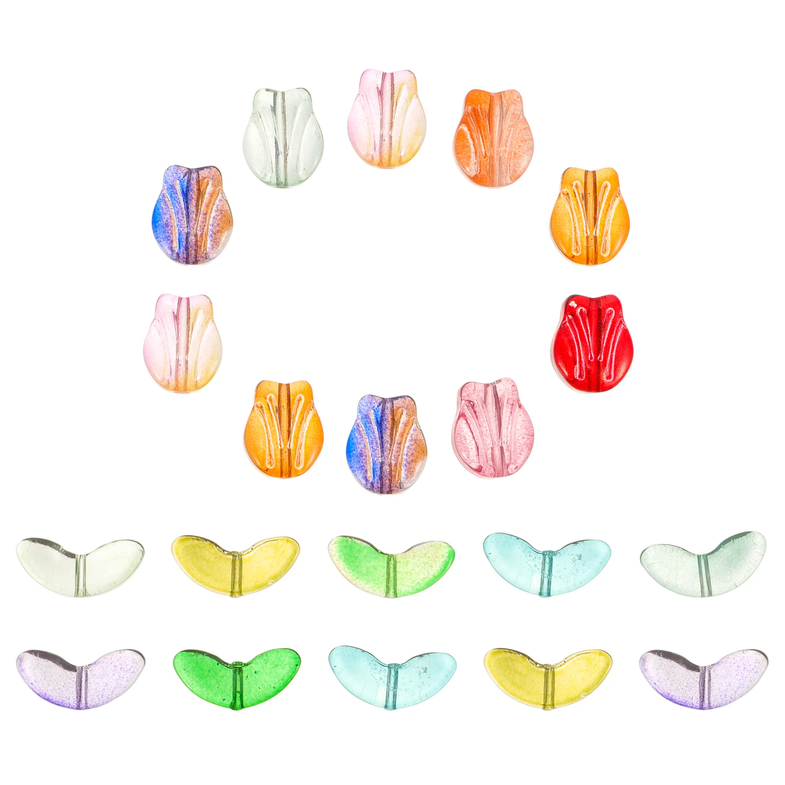 

20 Pcs Tulip Beads for Bracelets DIY Jewelry Making Supplies Necklace Three-dimensional Spacer Charms Acrylic