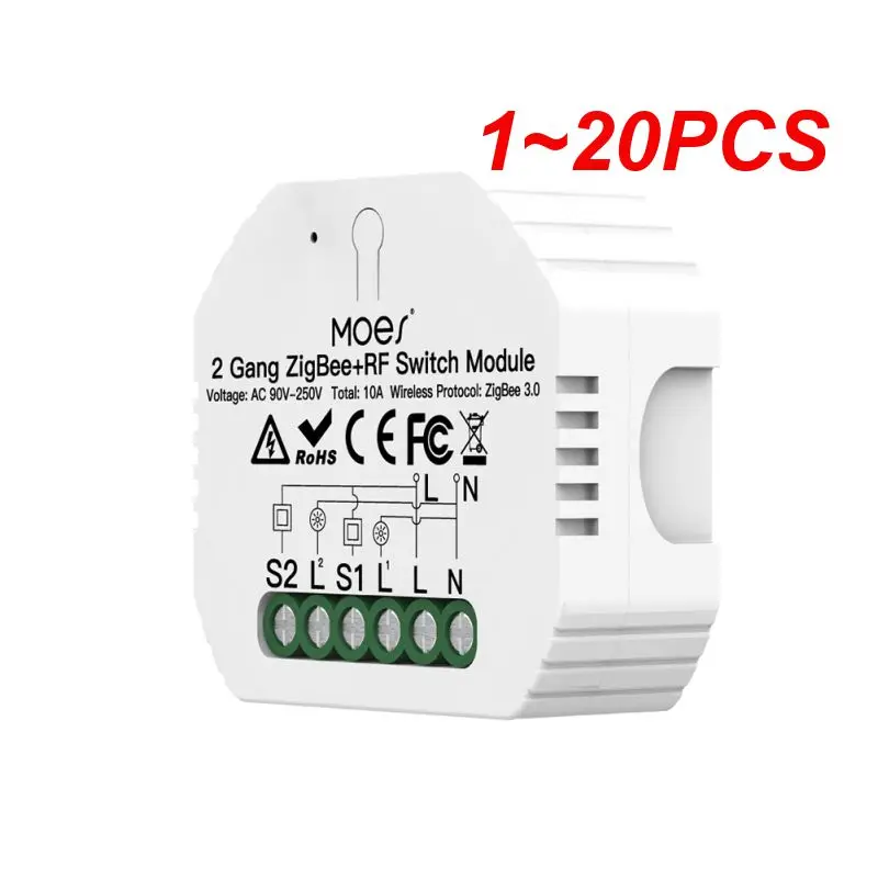 

1~20PCS Tuya ZigBee 3.0 Smart Light Switch Relay Module 1/2/3 Gang Smart Life/Tuya App Control, Works with Alexa Google Home