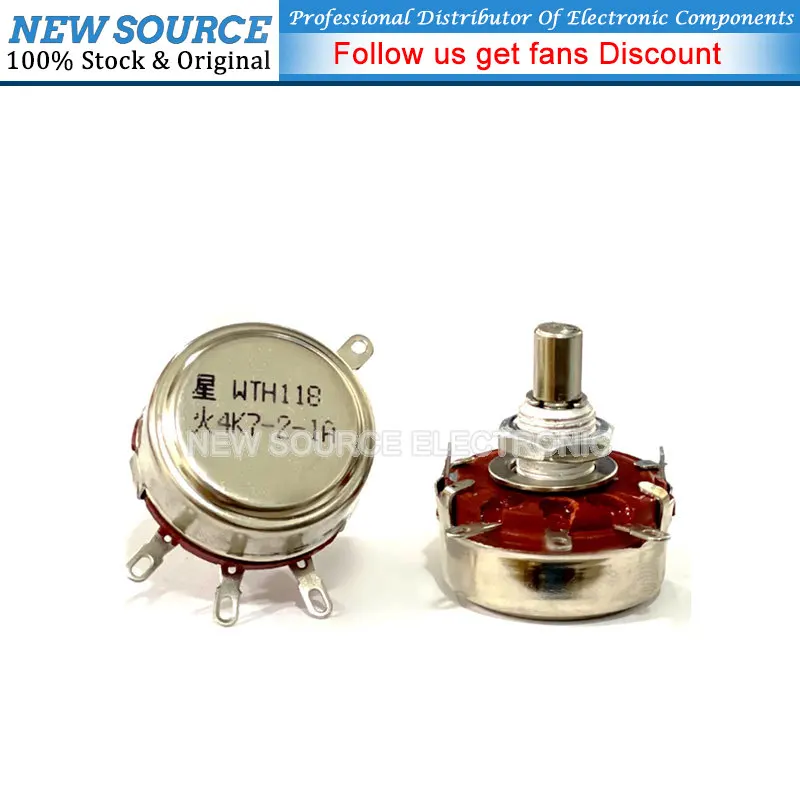Potentiometer Kit 1 Set = 3PCS WTH118 DIY Kit Parts 2W 1A Potentiometer 1K 2.2K 4.7K 10K 22K 47K 100K 470K 1M MF-A03 + WHT118 + 0-100