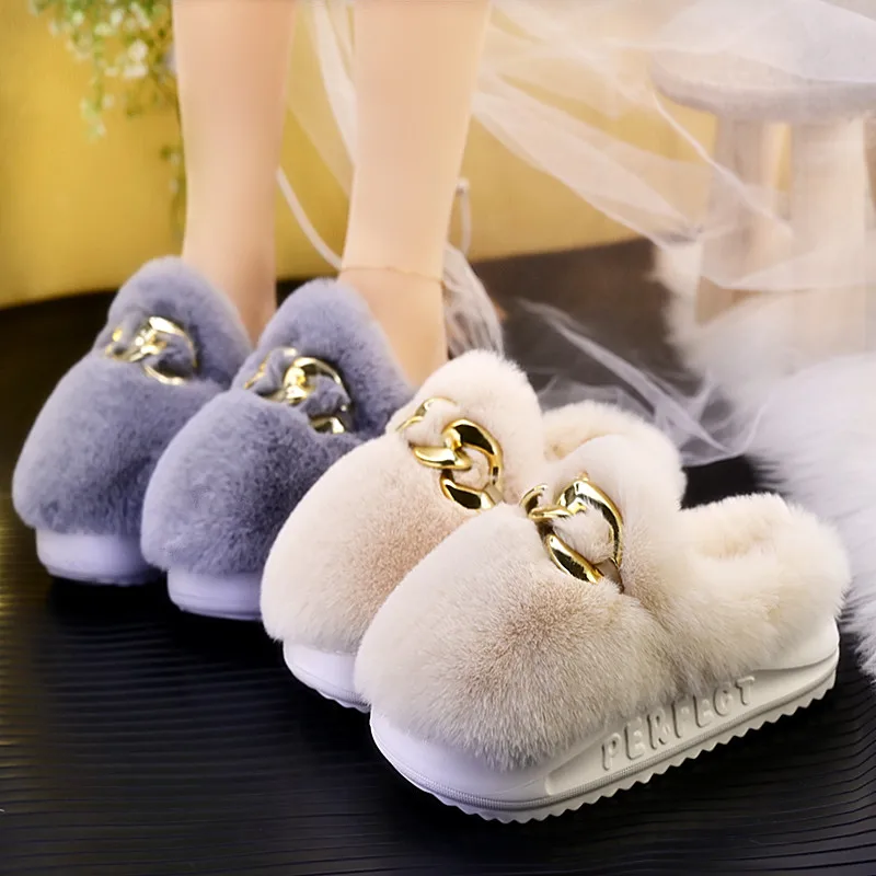 

2023 fashion women autumn and winter thick bottom are versatile comfortable and warm cotton slippers 3663