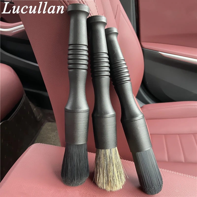 

Lucullan 3 Different Bristle Detailing Brush With Firm Grip Large Handle For Car Wheels,Interior,Household Cleaning