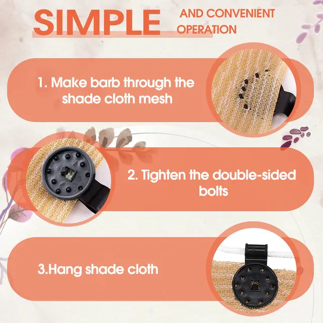 20-100 Százalék Műanyag Árnyékháló Rögzítése Rögzítő Bilincs Újrafelhasználható Napsütéses Nettó Klip Az Üvegházhatású Szövetek Grommet Kerítés Háló Kötélgyűrűhorog - Image 4