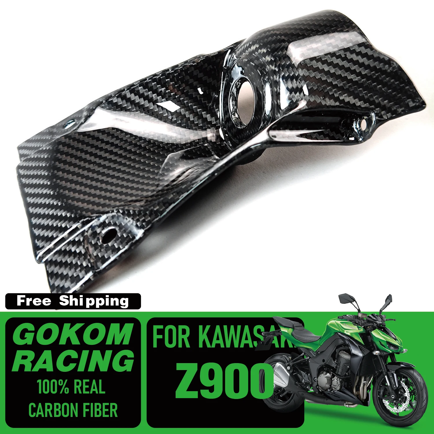 

Gokom Racing FOR Kawasaki Z900 KEY GUARD COVER COWLING 100% REAL CARBON FIBER MOTORCYCLE PARTS ACCESSORIES