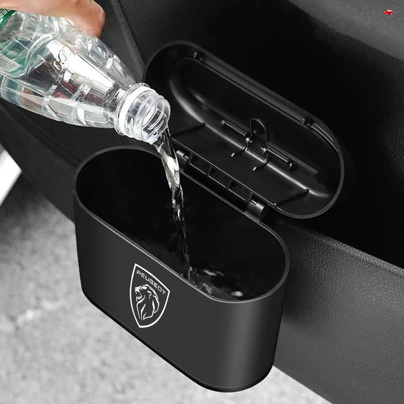 Car Portable Trash Can Auto Sundries Storage Box For Peugeot 206 307 308 3008 207 208 407 508 2008 408 4008 Rifter 5008 301 car trash can car armrest storage box