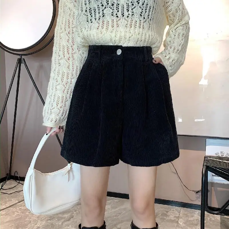 booty shorts for women Shorts Women Autumn Spring Simple Pure Corduroy New Arrival Cozy Casual Fashion Basic Feminino 2022 New short shorts