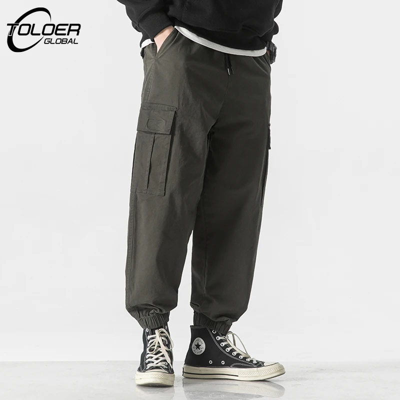 

Spring Summer Multi-Pockets Cargo Pants Men Baggy Joggers Streetwear Cotton Casual Work Pants Male Loose Casual Harem Trousers