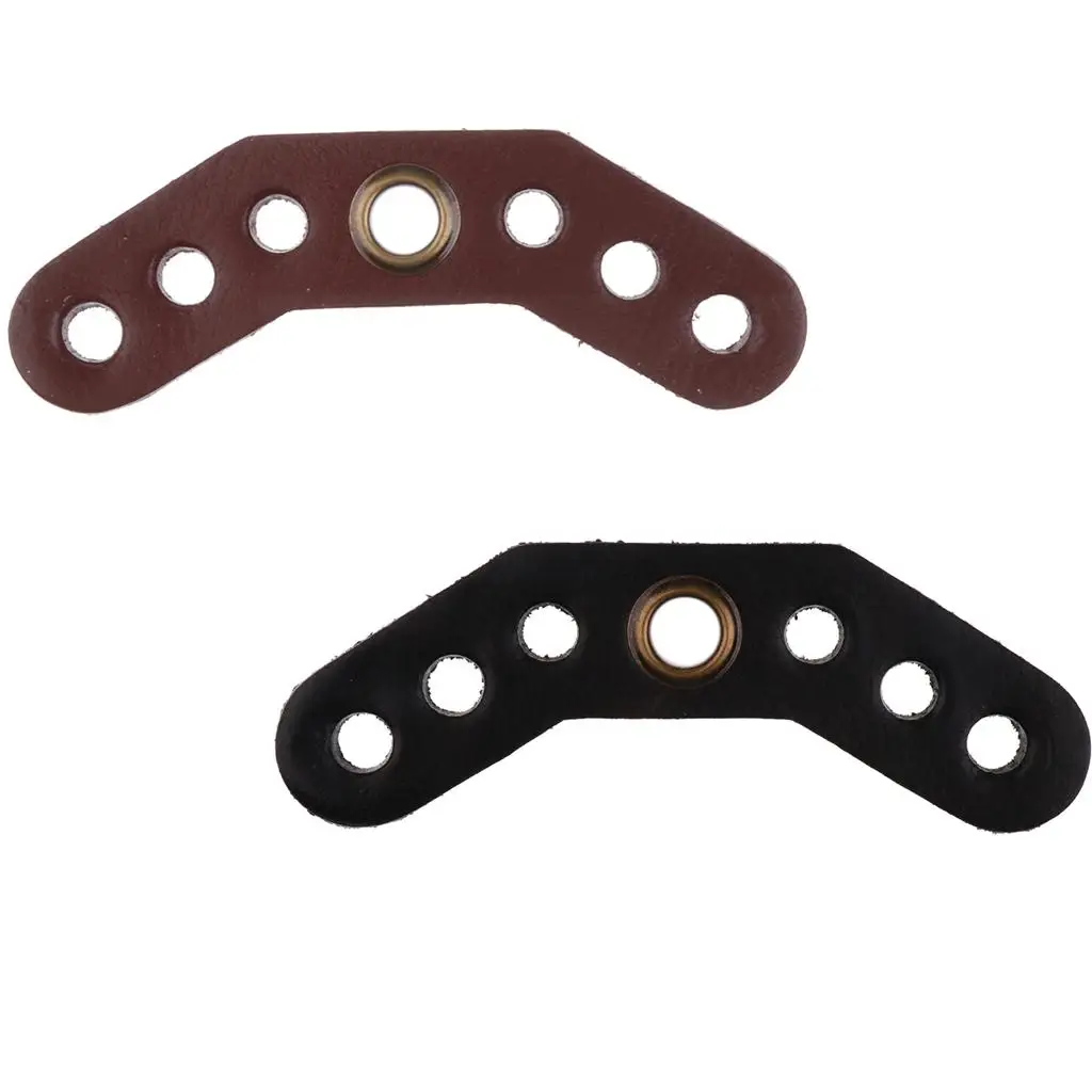2-4pack Durable Archery Wrist Sling Leather Yoke Bracket Mount Rack Black