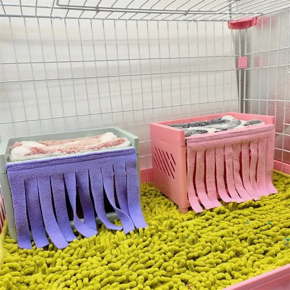 2pcs Soft Hamster Cage Curtain Breathable Washable Hamster Hide House Curtain Hanging Comfortable Guinea Pig House Door