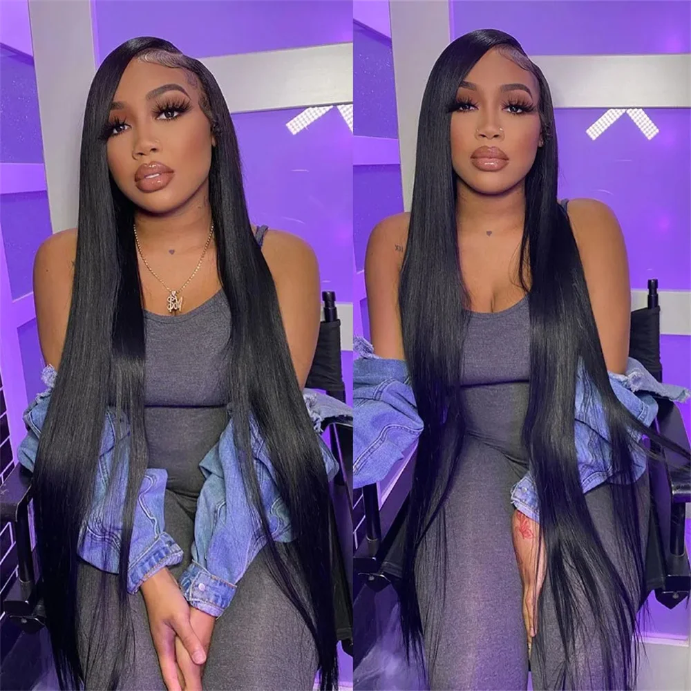 

180% Density Natural Color Transparent Lace Frontal Wig 13x6 HD Brazilian Human Hair Women Straight Lace Front Wig