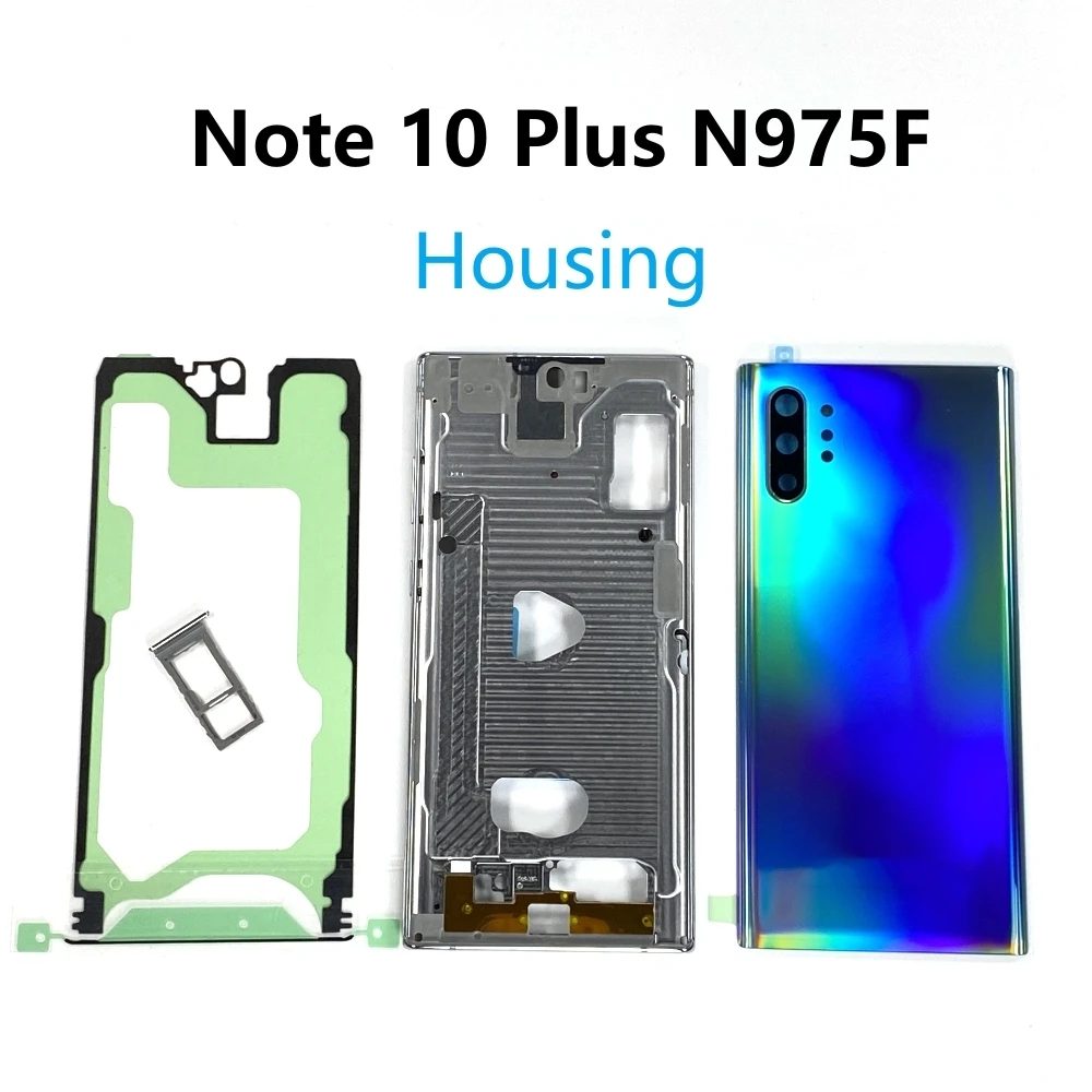 

For SAMSUNG Galaxy Note 10 Plus N9750 N975F Full Housing NOTE10+ Front Middle Frame Battery Back Glass Cover Rear Door Case