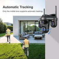 LS VISION 10XZoom 4 écrans WiFi caméra IP extérieure 35MP 7 objectifs Surveillance vidéo trois 360 PTZ suivi automatique caméras de sécurité 5