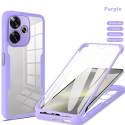 Enhanced Full Body Protection Case with 360 Double - Sided Cover,  Coque Capa for Vivo V70 Lite (Qc360 - Purple)
