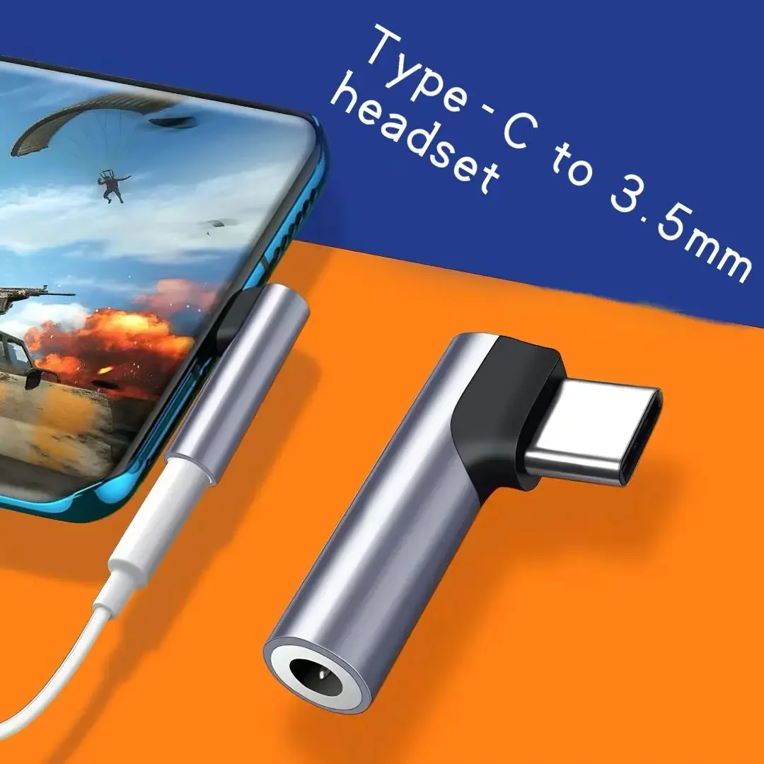 Right Angle USB-C to 3.5mm Audio Adapter - USB-C Male to 3.5mm Headphone Converter