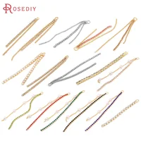 18K Gold Color Brass and Zircon with Rhinestone Chain Tassel Earrings Connect Charms High Quality Diy Jewelry Making Accessories