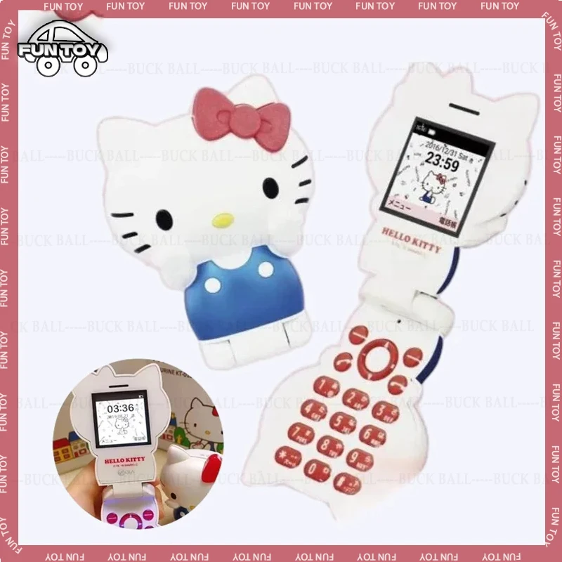 

Sanrio Hello Kitty Foldable Phone Limited Edition Anime Peripheral Call Function Multi Language Switching Children'S Toys Gifts