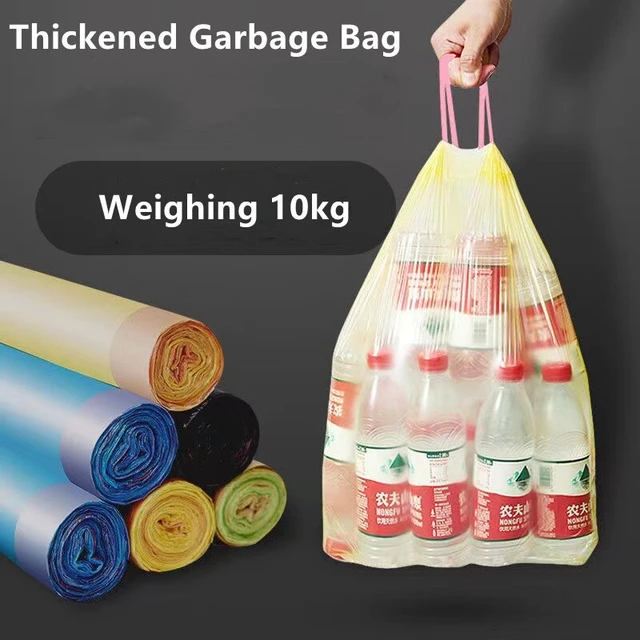 10pcs [new Material Thick Drawstring Garbage Bag] Color Black Household  Portable Disposable Garbage Bag Small Trash Bags - Trash Bags - AliExpress