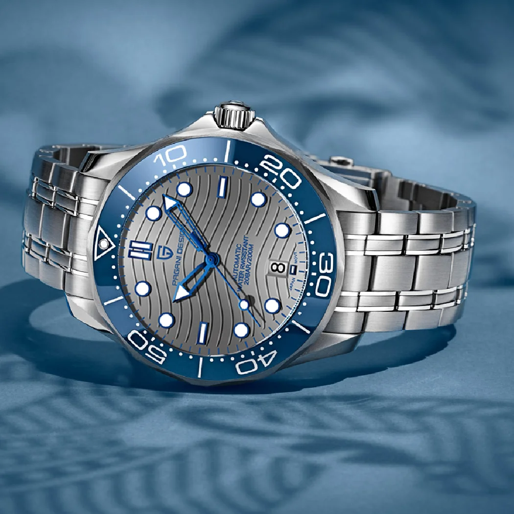 

New PAGANI DESIGN Wave Men Mechanical watch Luxury Automatic Watch for men NH35 Sapphire crystal Dive wristwatch clock man