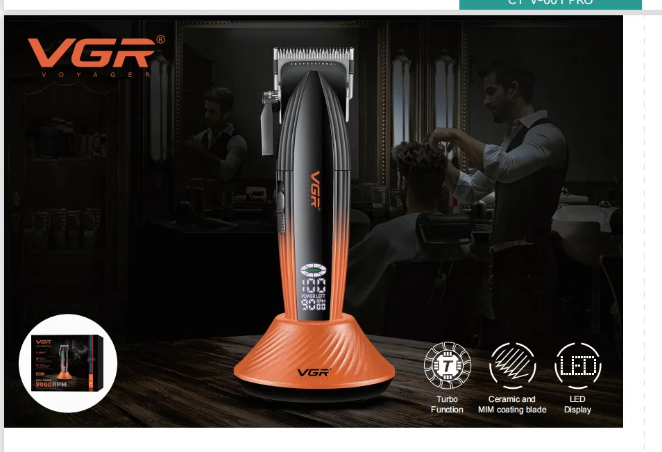 VGR ماكينة حلاقة شعر احترافية ماكينة قص شعر لاسلكي...