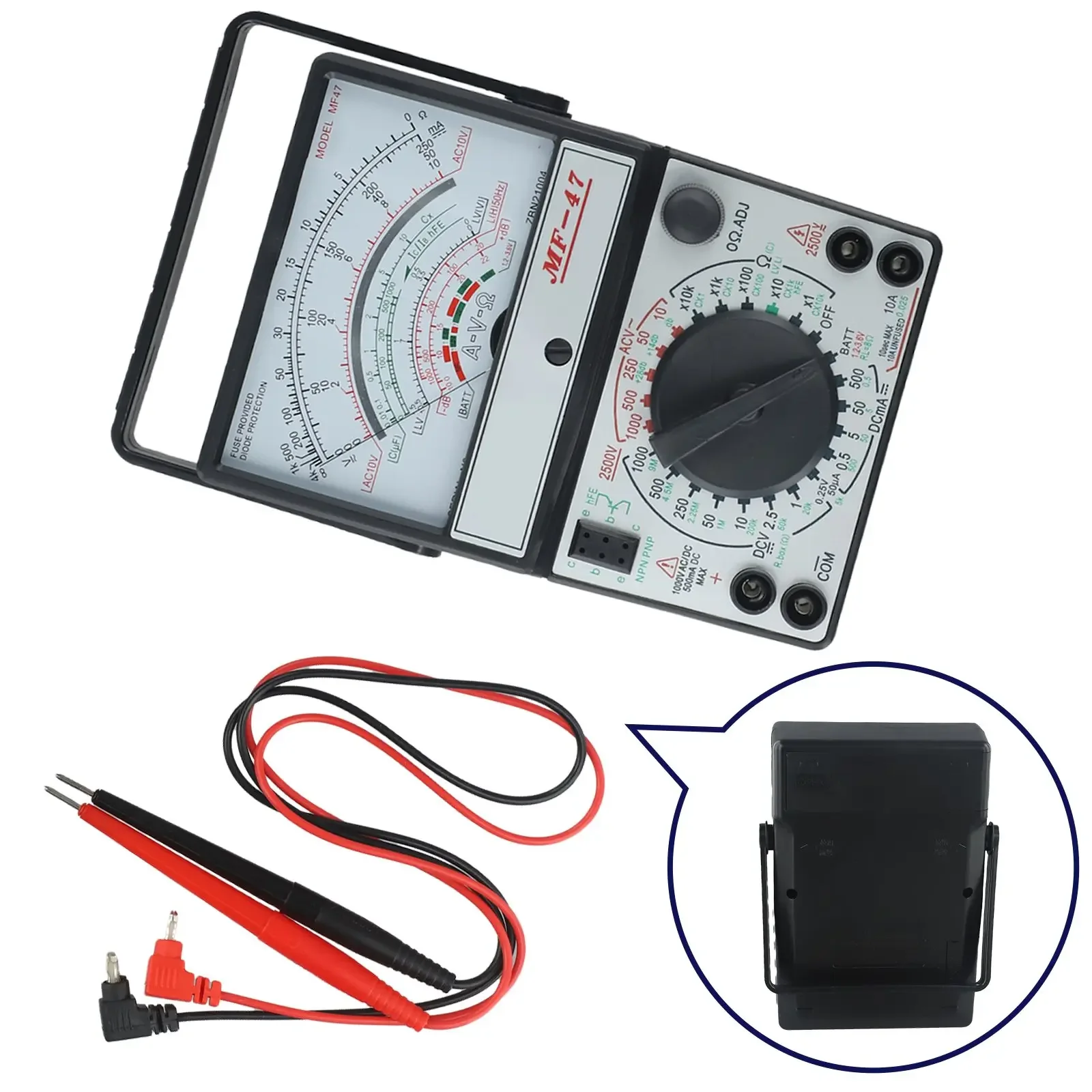 MF-47 Analog Multimeter Voltmeter Display Battery Powered Measure AC And DC Voltage