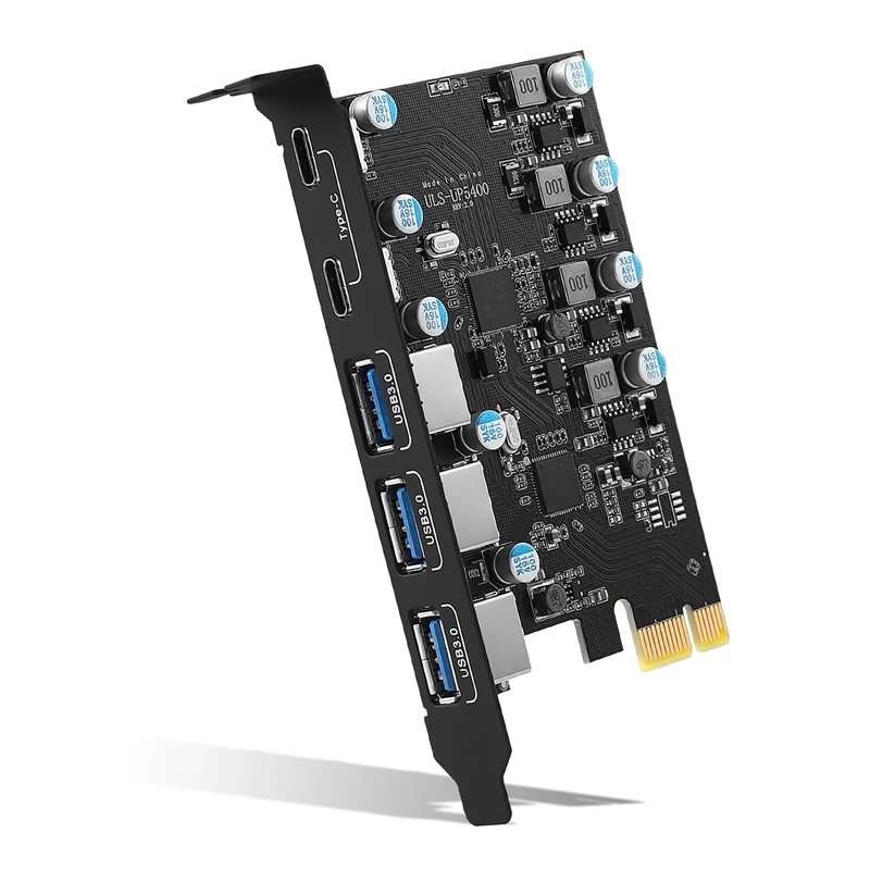 

Pcie To USB 3.0 Card,5 Ports Gen 2 20Gpbs,Pcie USB Motherboard Card For PC Desktop, Support Windows 7/8/10 Mac OS Linux