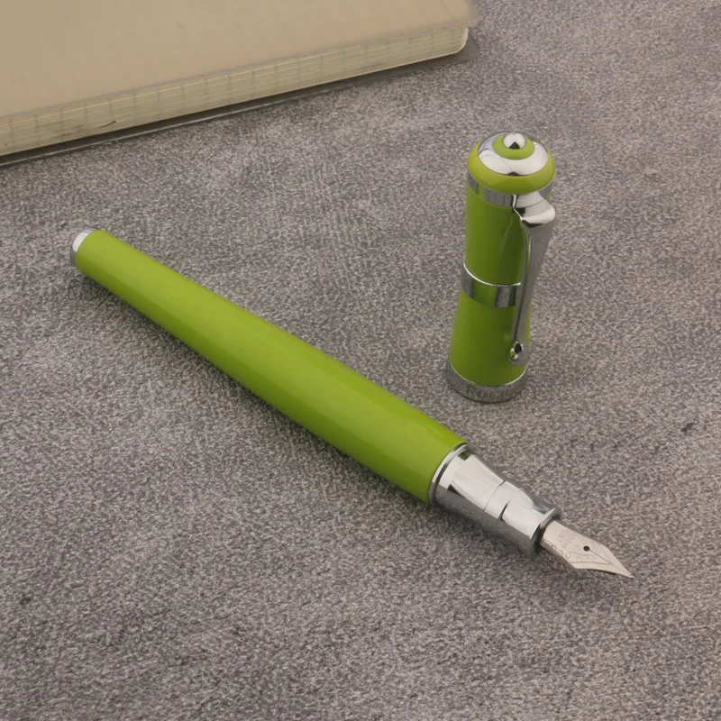 Lanxivi Fuliwen 017 Purple Green Celluloid Fountain Pen With Converter & Snake Ring - Iridium Medium Nib