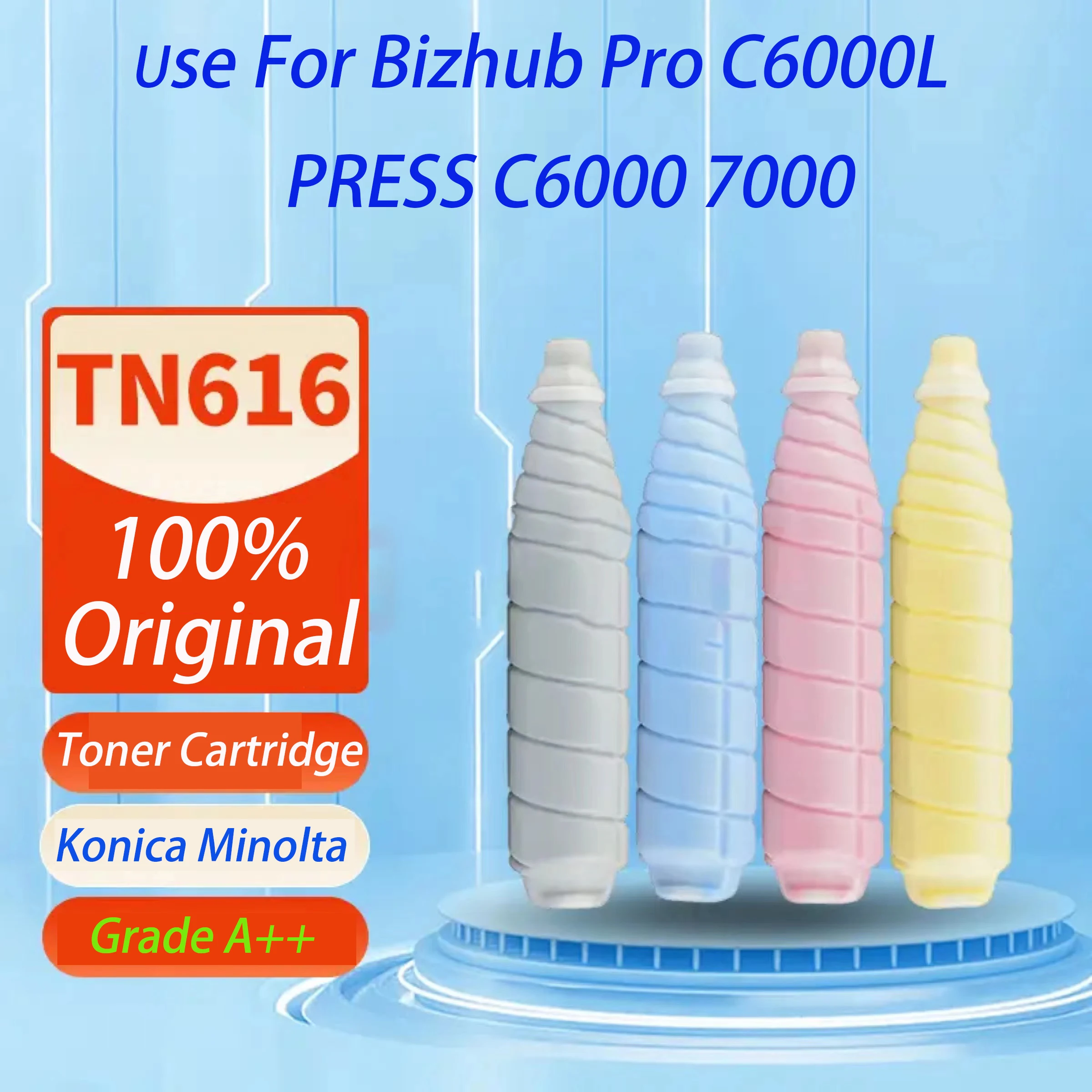 

4 шт./набор 100% оригинальный тонер-картридж TN616 для Konica Minolta Bizhub Pro C6000L Bizhub PRESS C6000 7000