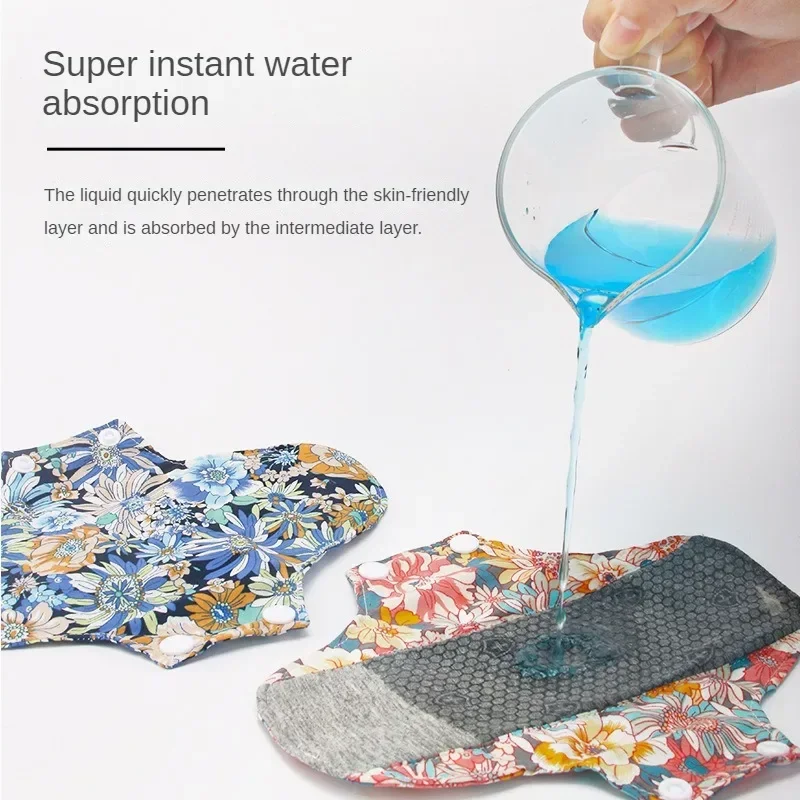 Graphene Cotton Charcoal Sanitary Pads Washable Panty Liner Mama Maternity Menstrual Pad with Charcoal Absorbency Layer menstrual panties