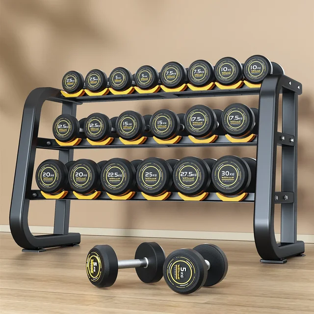 Rubber Steel Dumbbell Set Wholesale Mancuernas 2.5-30kg Kettlebell Barbell Gym Weight Pesa Rusa Ajustable Strength Training