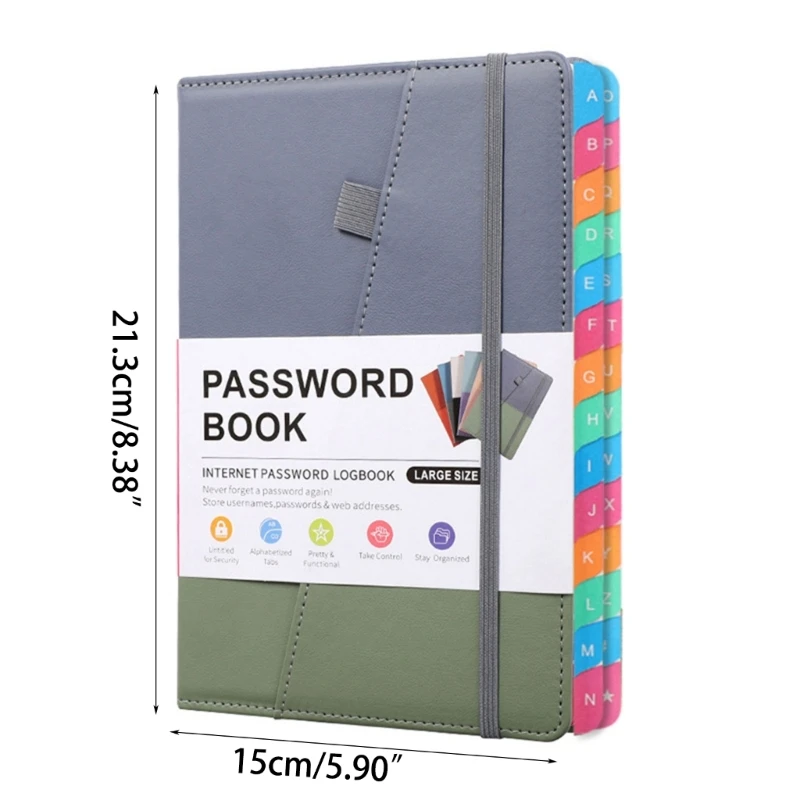 Password Book with tabs. Internet Address and Password Logbook with  Alphabetical tabs. Password Keeper