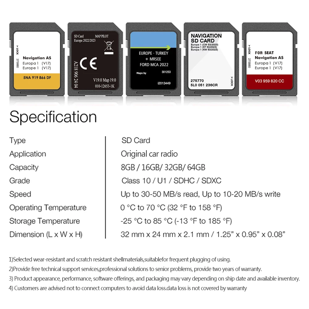ڴ Ʈ ̼ GPS SD ī, 32GB, MIB2, A1 2024-2025, 5L0051236DN Ž GPS ī
