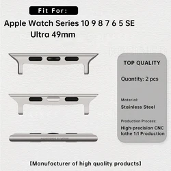 2pcs Stainless Steel Apple Watch Band Adapter Connector - 41mm 40mm - 20mm (Silver)