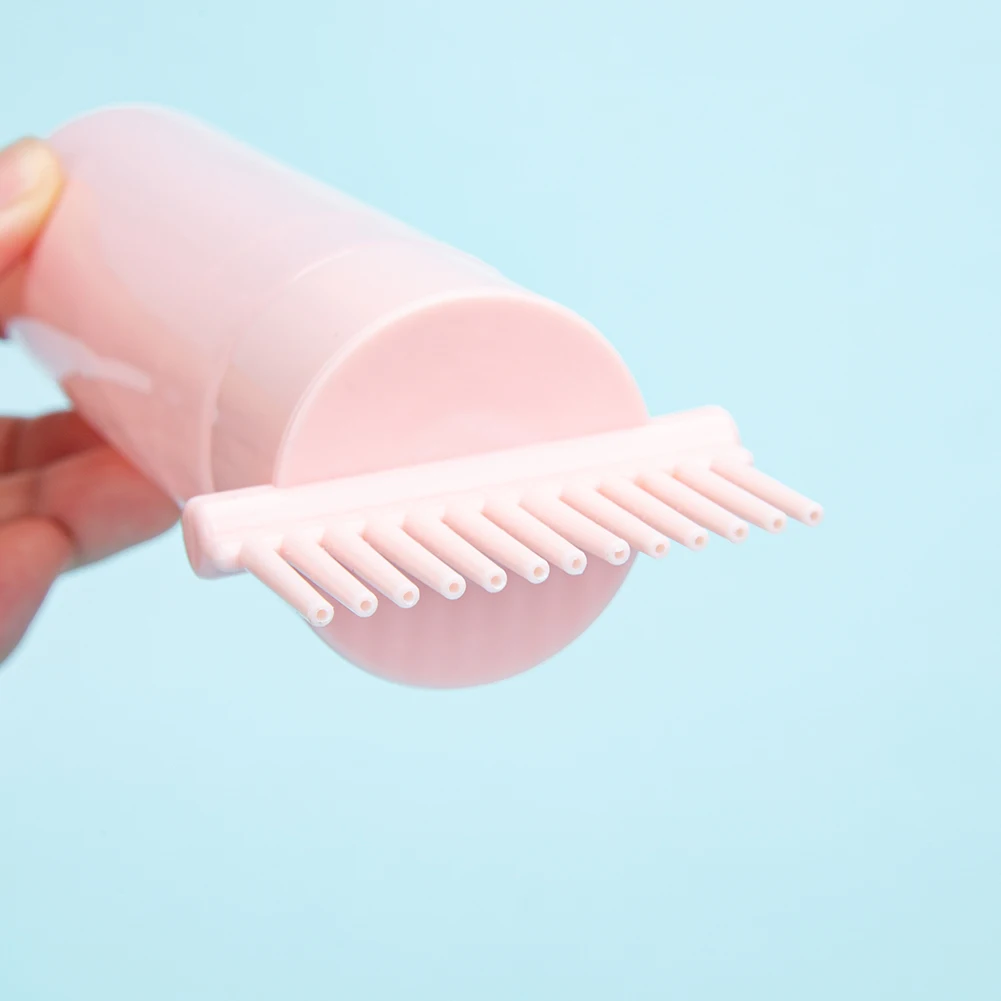 Hair Dye with Graduated Scale Empty Hair Comb Applicator Refillable Multicolor Squeeze Bottle Applicator for Oil Salon Care