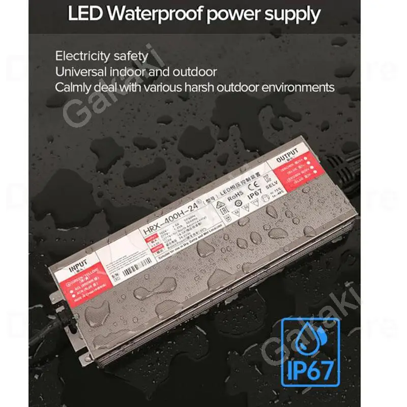 Description Picture 3 of item60W 100W 150W 200W LED Driver IP67 Waterproof Lighting Transformers AC100V-265V DC12V 24V for Outdoor Lights Power Supply U26