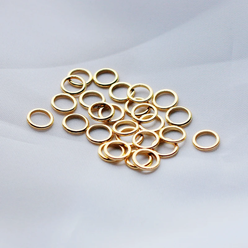 20PCS 14K Gold  Plated Brass Closed Rings 4MM 5MM 6MM Jewelry Accessories Making Supplies - 3