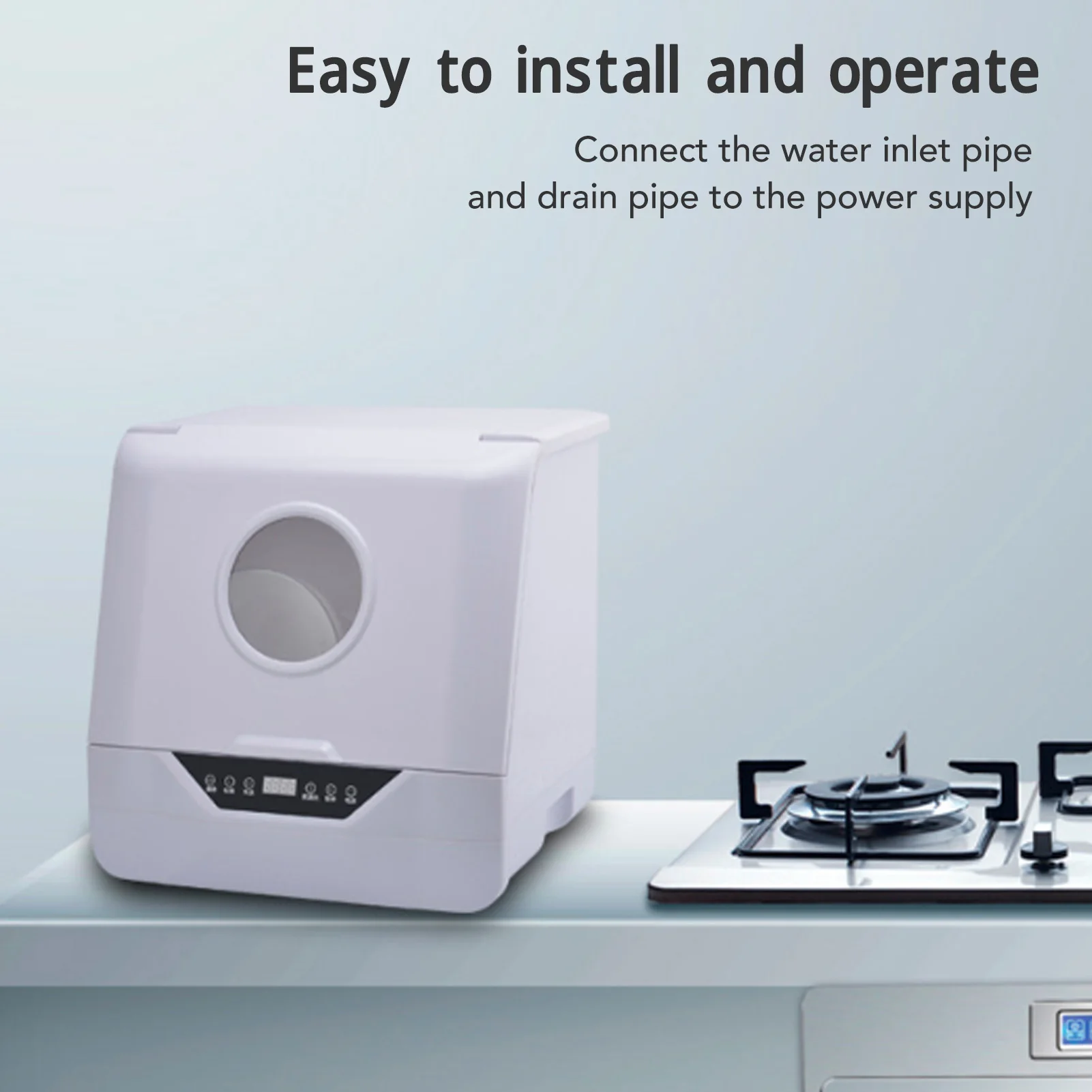 800W Intelligent automatic dishwasher home desktop mini small air dry smart dishwasher  machine - AliExpress