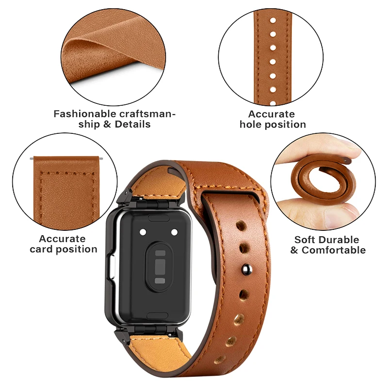 Leather Strap Case Protector with Metal Shell
