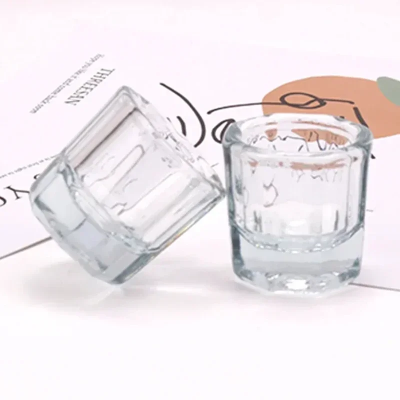 2024 Nail Art Crystal Glass Acrylic Powder Liquid Nail Cup Dappen Dish Lid Bowl Cup Holder Equipment Crystal Glass Nail Art Tool 4
